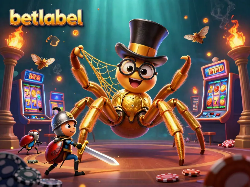 Experience vibrant casino excitement with betlabel in this colorful 3D illustration of gaming and adventure.