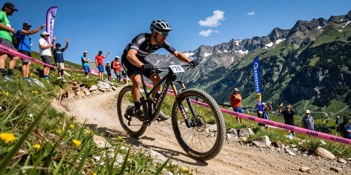 Exciting notizie ciclismo from the 2026 MTB World Championships with an athlete racing through scenic mountain trails.